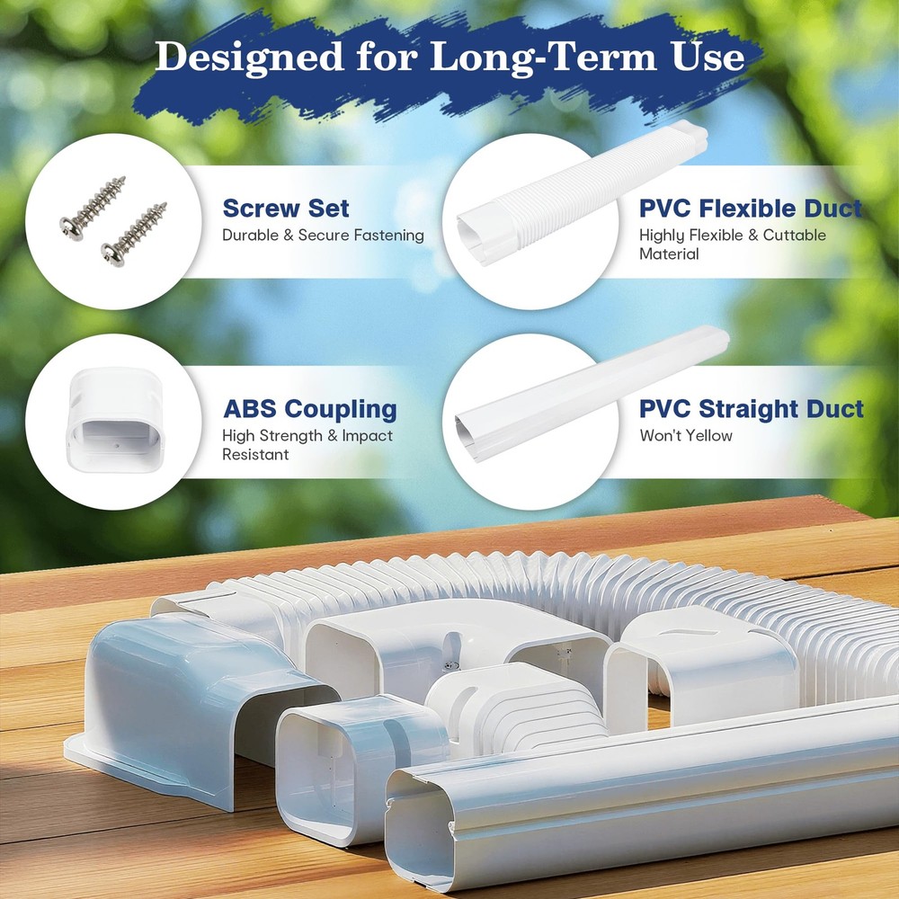 10Ft Mini Split Line Set Cover 3" PVC Line Cover Kit for Mini Split and Centr...