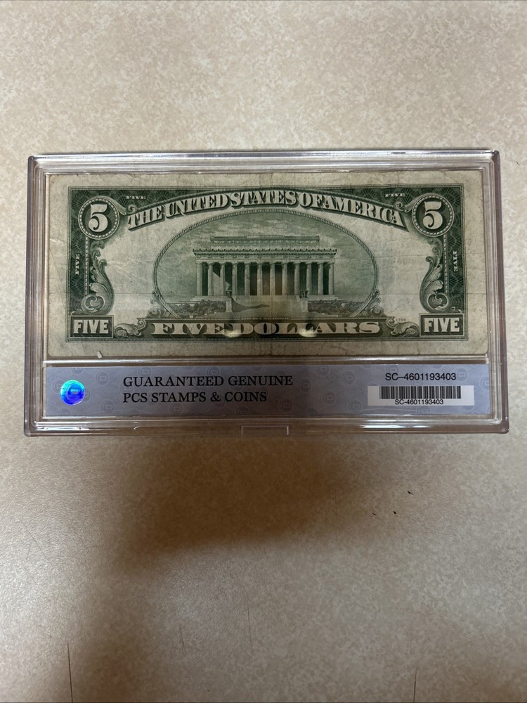 PCS Graded 1934 5$ Silver Certificate Blue Seal, Regular Issue