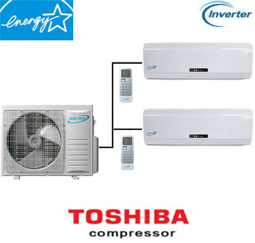 22 SEER  Dual Ductless Mini Split Air Conditioner Heat Pump Ceiling, Air-Con