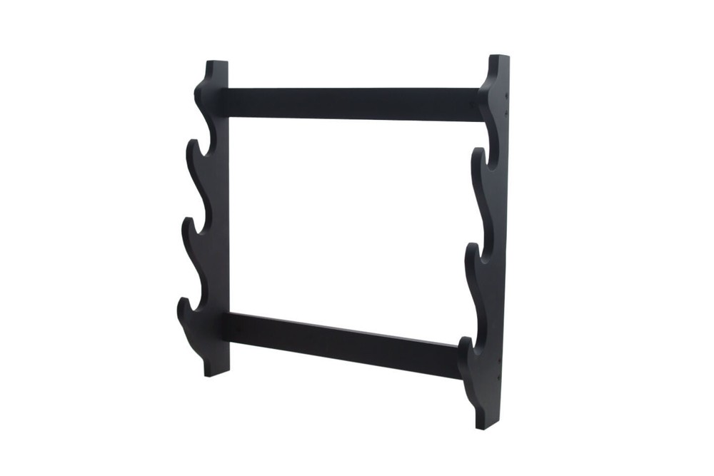 Three Swords Wall Display Stand Wooden Triple Stack 3 sword Tier