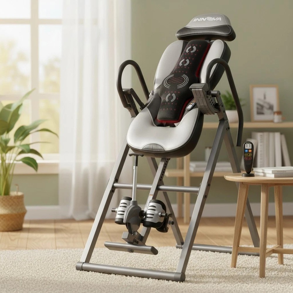 Ergonomic Inversion Table with Multi-Mode Heat & Massage - 300 lbs Capacity