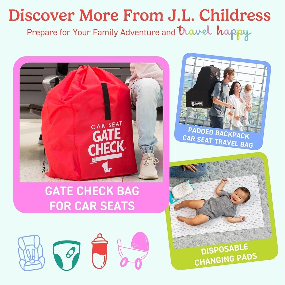 Gate Check Bag for Single & Some Double Strollers - Travel Bag for Airplane, ...
