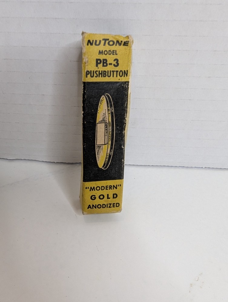 Vintage NuTone PB-3 Modern Pushbutton Gold Anodized