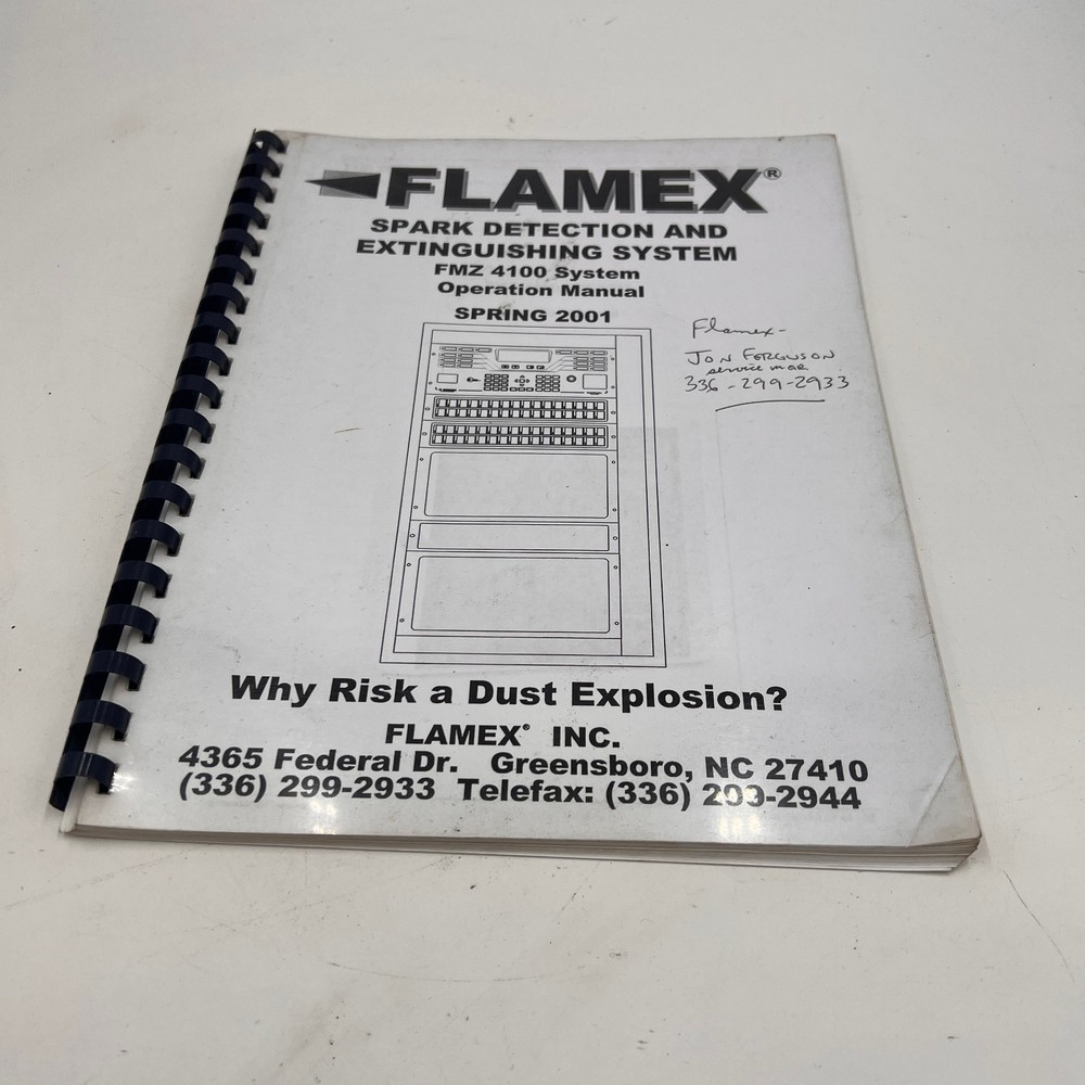 MANUAL FLAMEX 4100 FIRE DETECTION CONTROL PANEL * MANUAL ONLY *