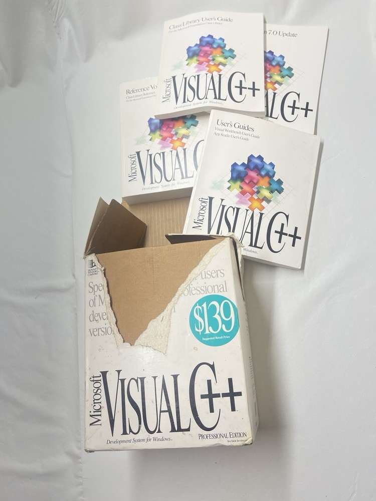 Microsoft Visual C++ Professional Edition Version 1.0 1993 Big Box 3.5" Floppy