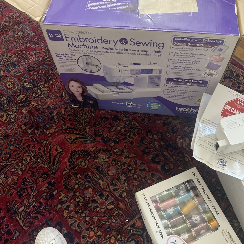 Brother SE-400 Computerized Embroidery Sewing Machine - complete still in box