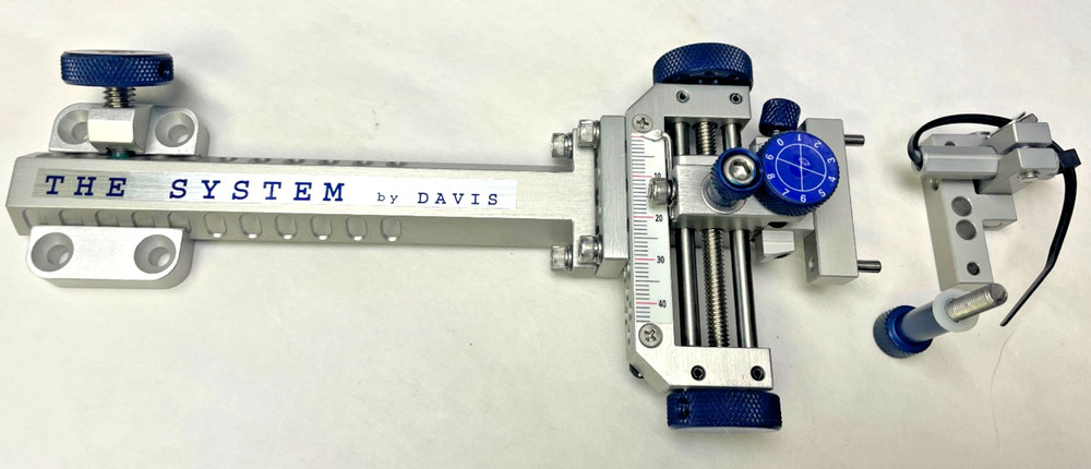 3" DAVIS TARGET SIGHT-Double Knob-5.75" Ext-Silver/ Blue (15% OFF)