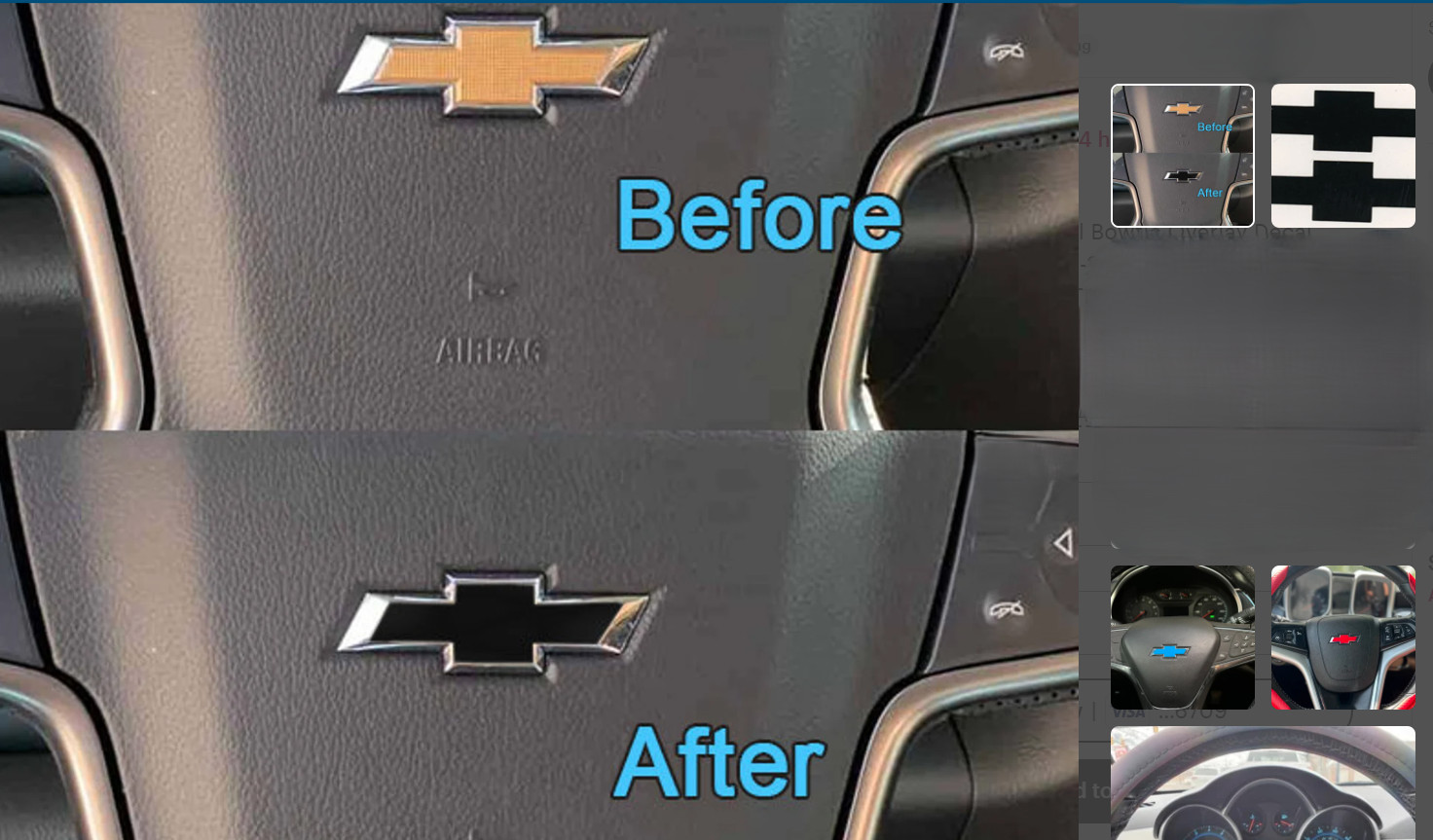 Precut Steering Wheel Bowtie Overlay Color Decal 2014- 2026 Chevy Silverado (2)