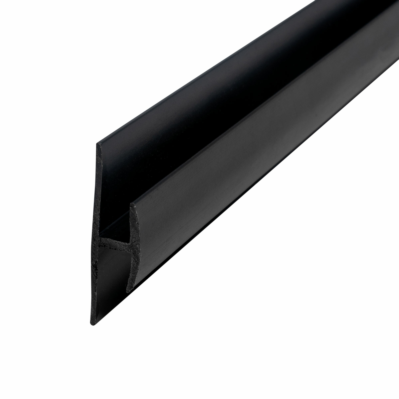 Outwater Plastic H Channel Fits Material 3/16 Inch Thick Black Styrene Divider