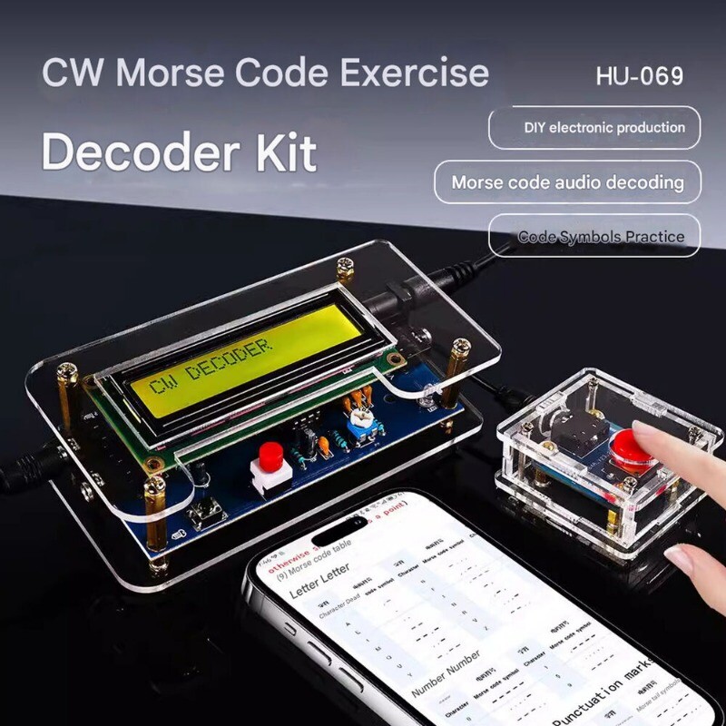 CW Trainer Morse Code Decoder Keyer Interpreter DIY Electronic Component Kit SET