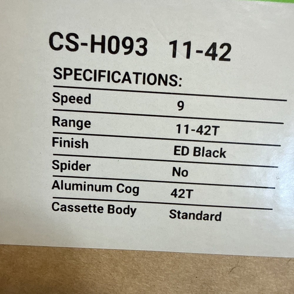 microSHIFT CS-H093 Cassette - 9Speed 11-42T ED black [caw]