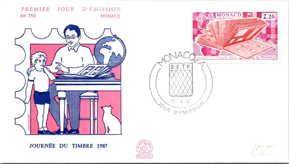 Monaco SC# 1575 FDC 1987 Stamp Day - A02899