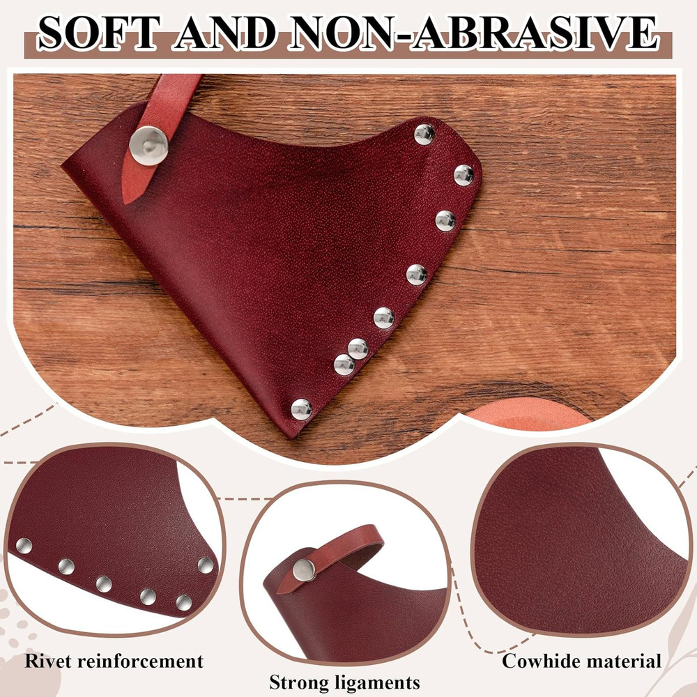 1 Pcs Leather Axe Sheath & 1 Pcs Double-Sided Sharpening Stone (180/320 Grit) –