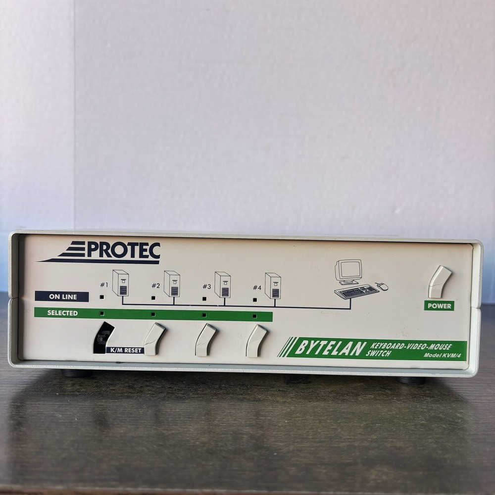 Vintage Protec Bytelan Model KVM/4 Value Switch Keyboard-video-mouse Switch