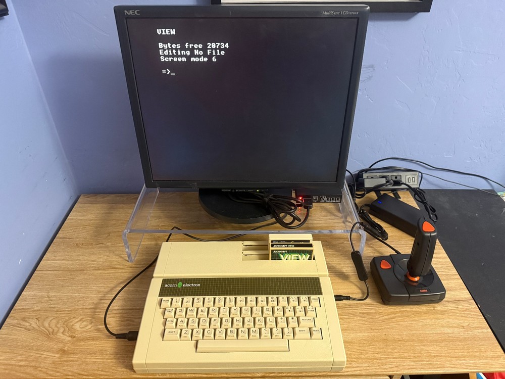 Plug & Play Acorn Electron Computer w/Plus 1, Mega Game and View Carts