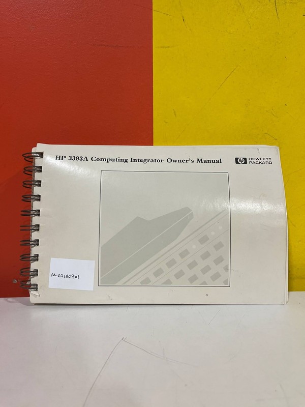 HP 03393-90100 3393A Computing Integrator Owner's Manual