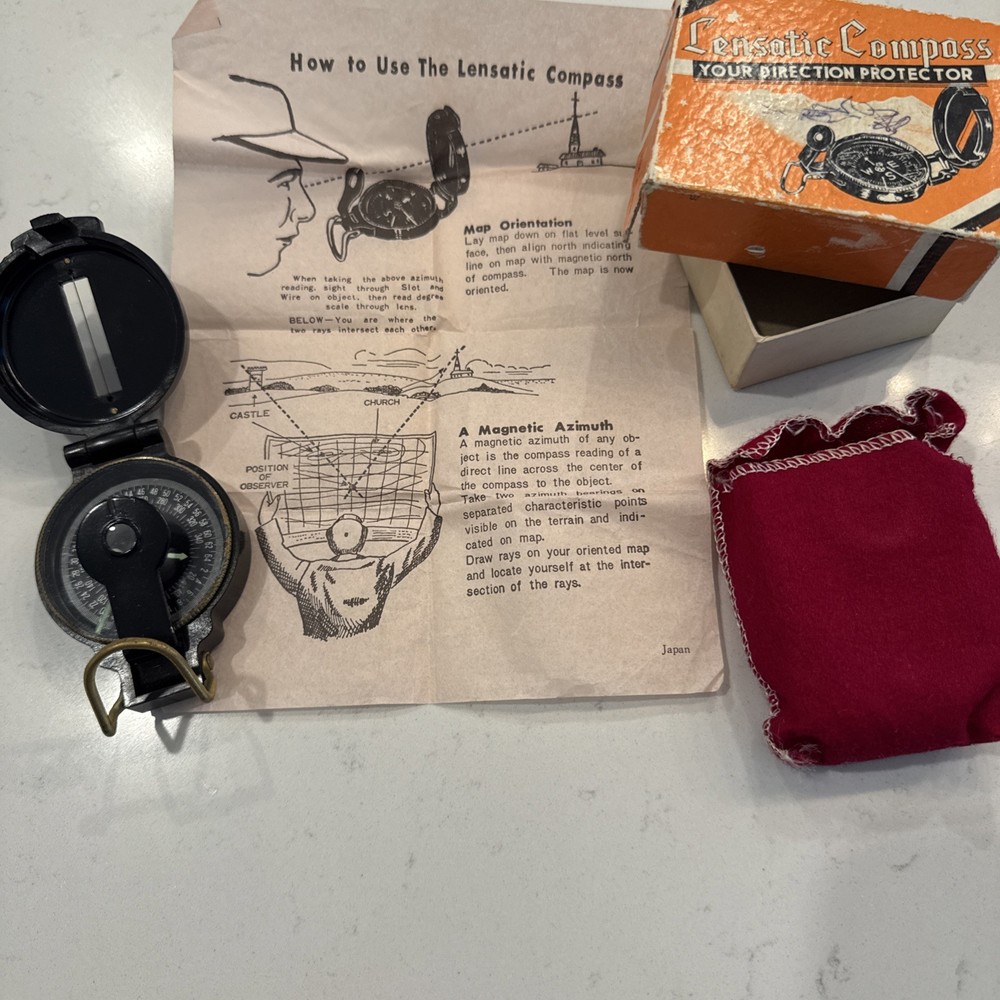 Vintage Engineer Directional Compass with box and instructions