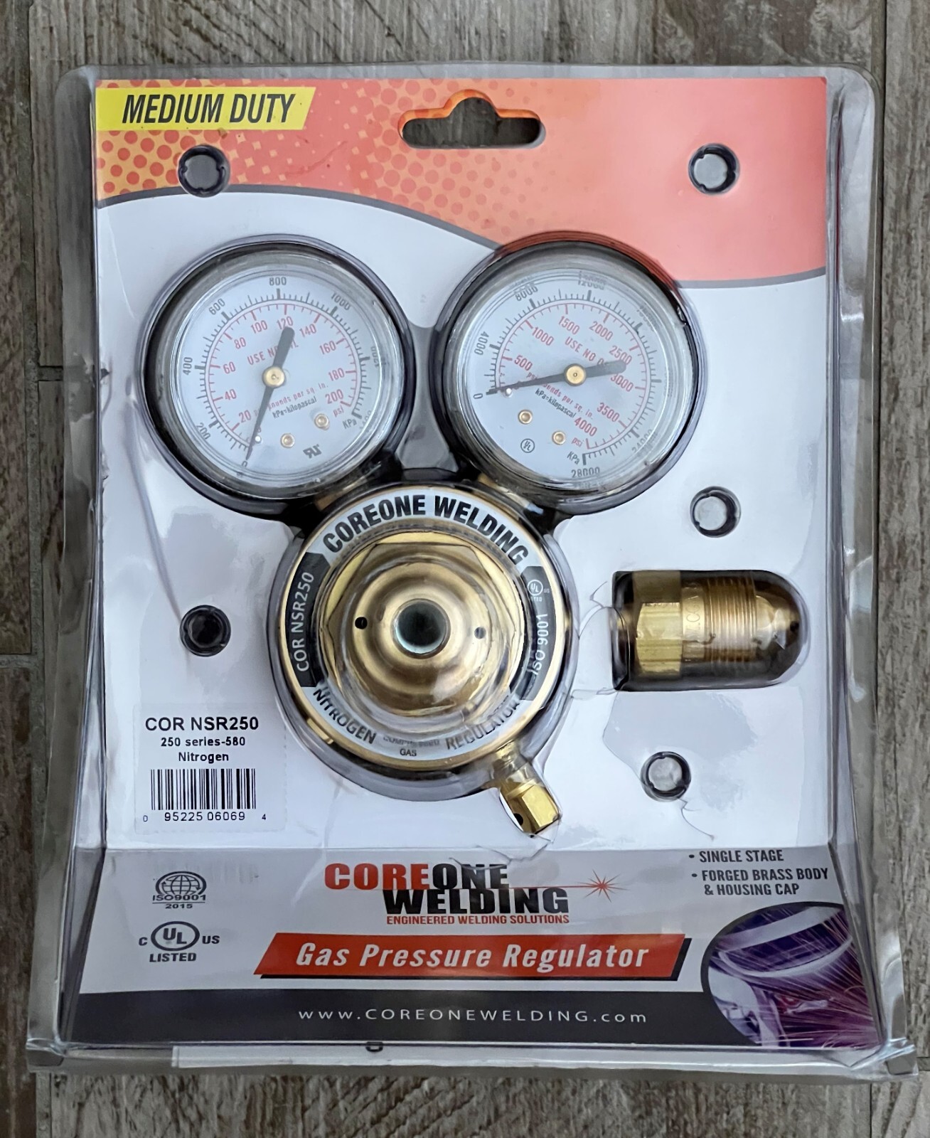 COREONE WELDING NITROGEN GAS PRESSURE REGULATOR MEDIUM DUTY NEW-COR NSR250