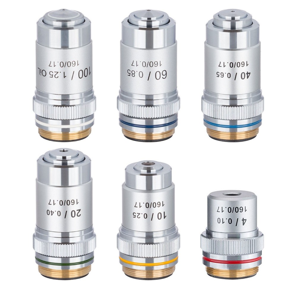 Microscope 195 Achromatic Objective Lens 4X 10X 20X 40X 60X 100X