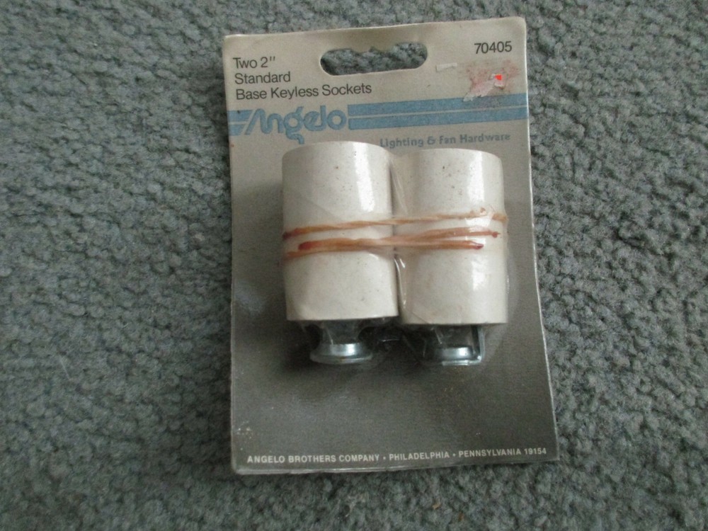 NOS - Angelo Standard Base Keyless sockets - Two 2"