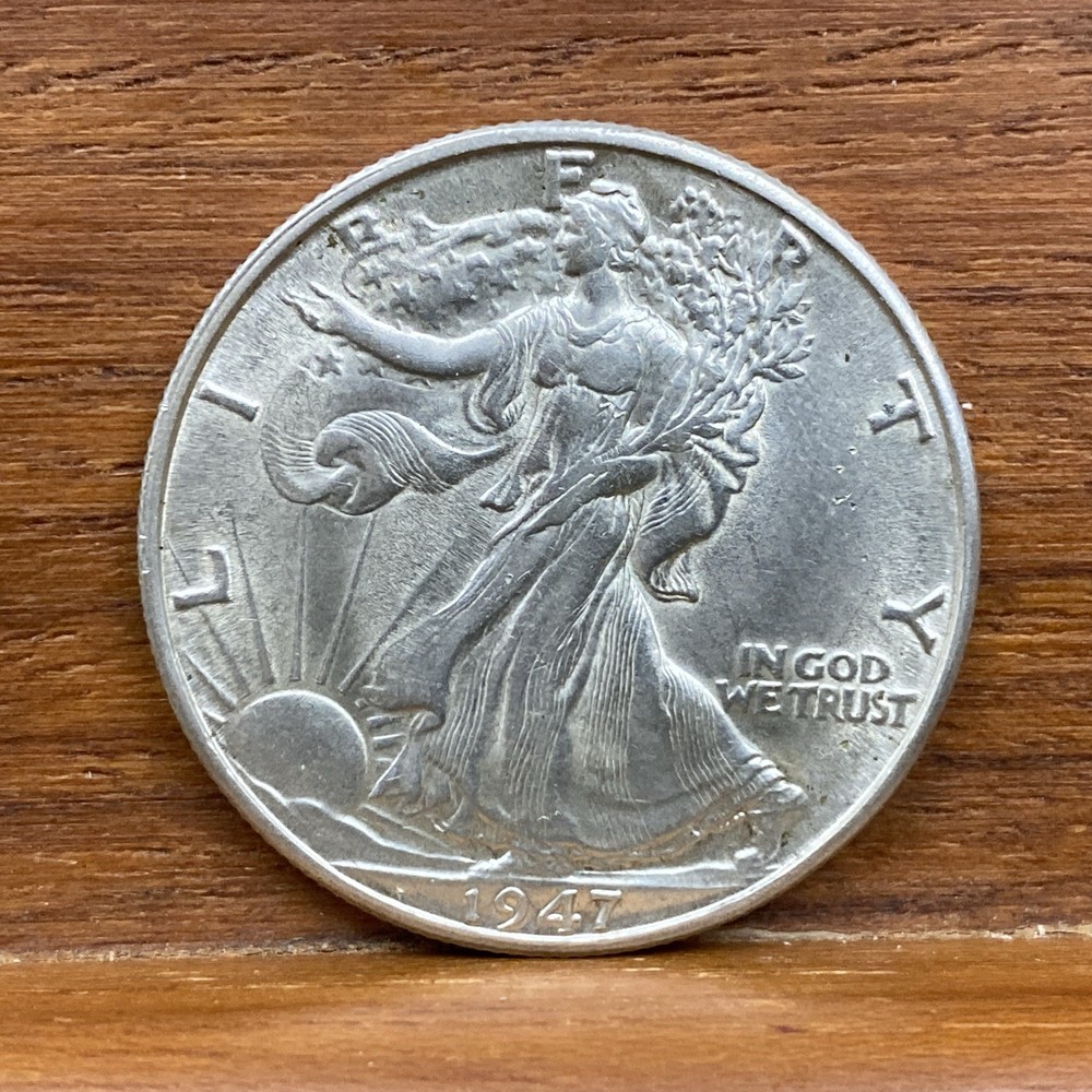 1947-D Walking liberty Half Dollar 50c Full Luster Uncirculated