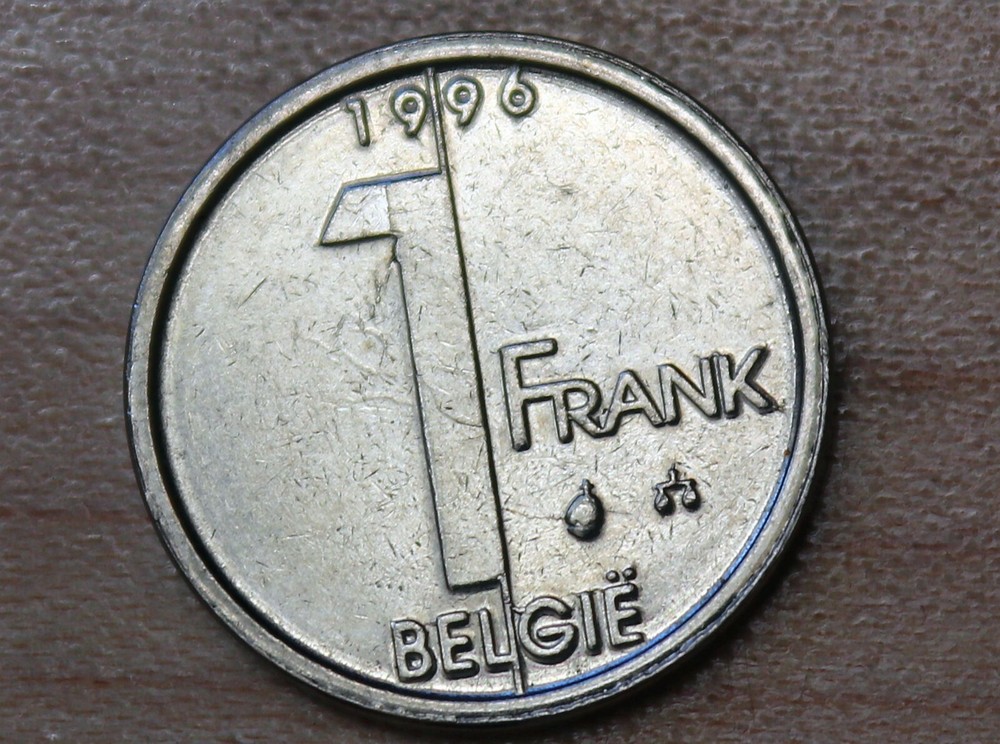 1996 Belgium 1 Franc Dutch text