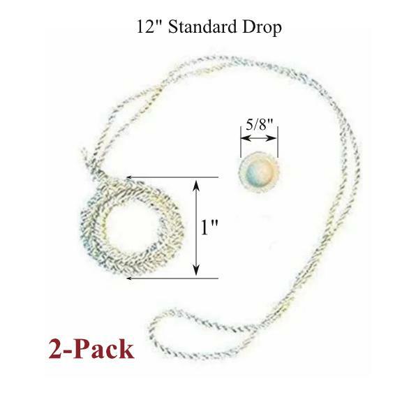 Roller Window Shade CREAM Crochet RING PULLS with Higbee Screw Buttons (2-Pack)