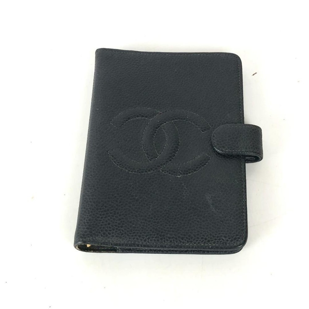 Chanel Notebook Cover Coco Mark Cambon Line Leather 6-Ring Black Authentic Used