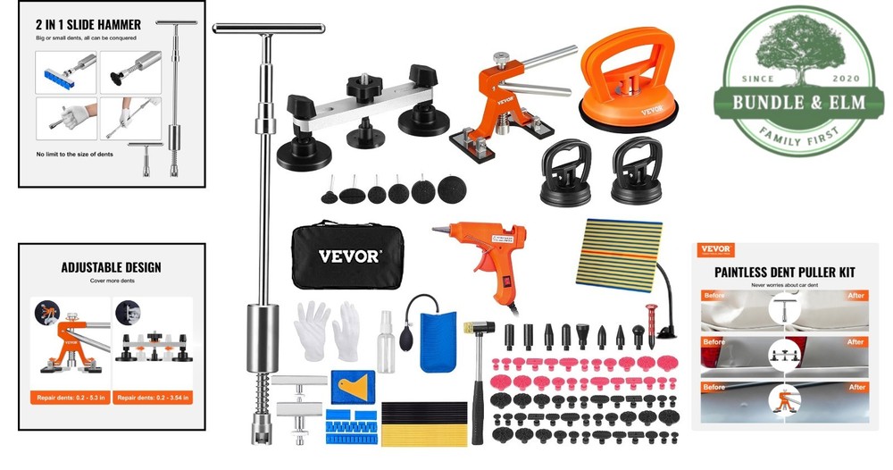 Adjustable Stainless Steel Dent Puller & Slide Hammer Kit for Paintless Repairs