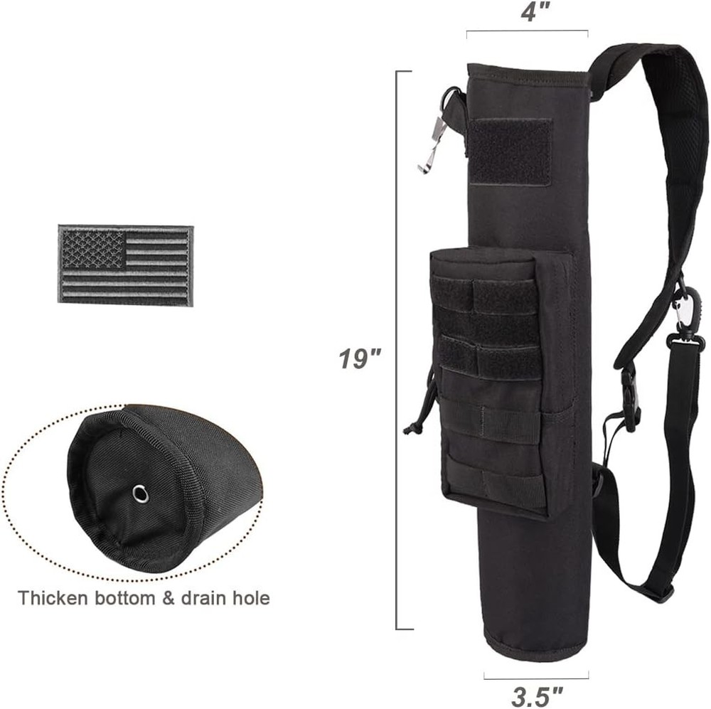 KRATARC Archery Lightweight Back Arrow Quiver Dual Use Foldable Compact Black