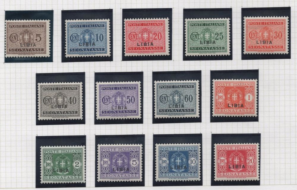 LIBYA (ITALY) 1934 POSTAGE DUE SET COMPLETE SCOTT #J13-J24 MINT LIGHTLY HINGED