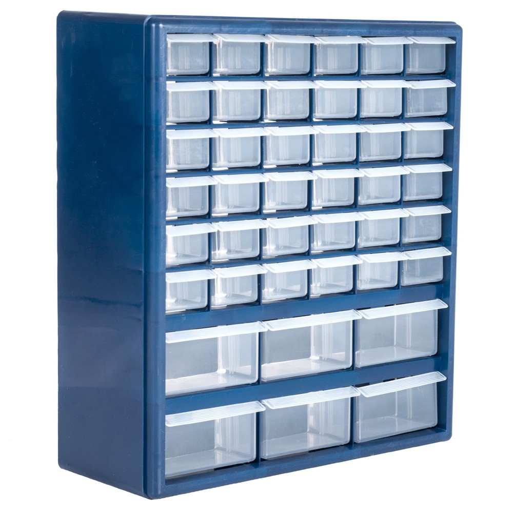 Plastic Storage Drawers – 42 Compartment Organizer – Desktop or Wall Mount Co...