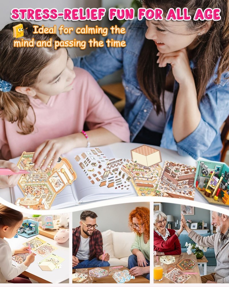 3D Sticker Scene - 20 Sets DIY Isometric House Therapy B1-box-20sets