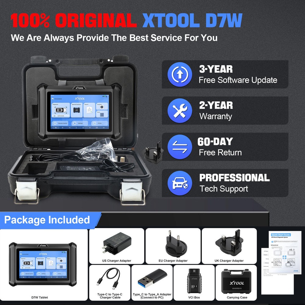 2025 XTOOL D7W Bidirectional OBD2 Diagnostic Scanner Key Programmer FCA AutoAuth