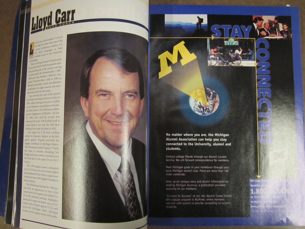 Michigan vs Northwestern Game Day Program - Lloyd Carr - 1997