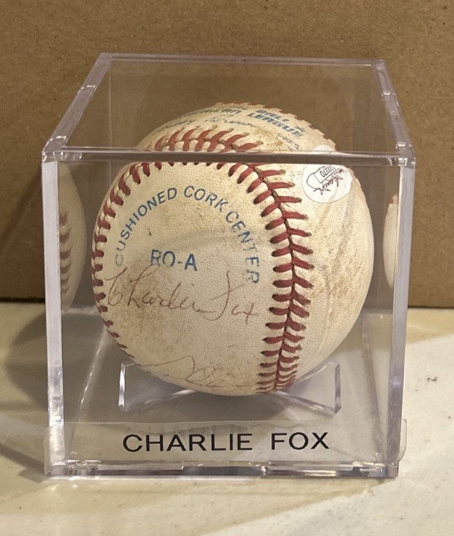 Charlie Fox Autographed Baseball JSA Certification