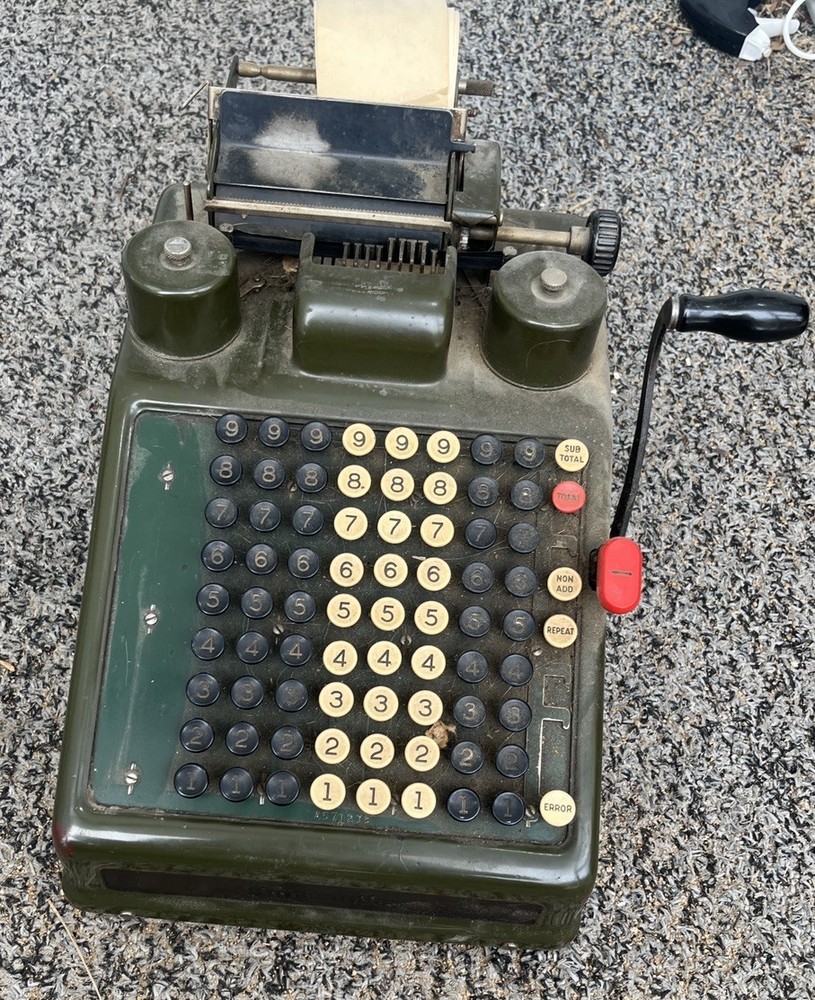 Vintage Antique Metal Burroughs Adding Machine / Register