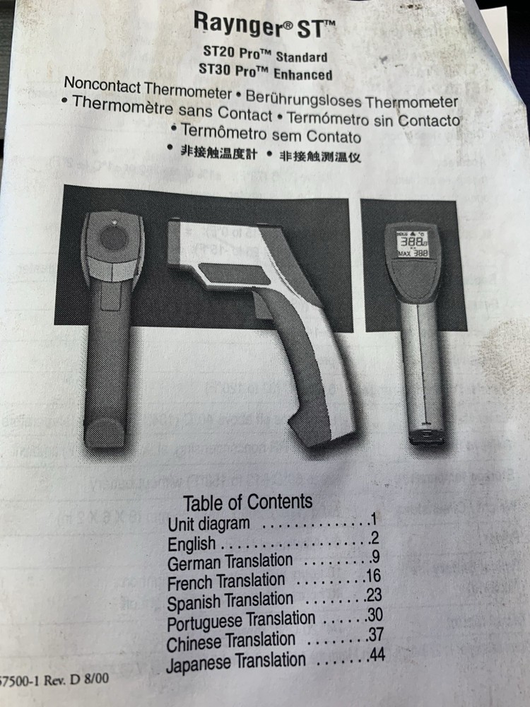 Raytek Raynger ST Noncontact Thermometer With Case!