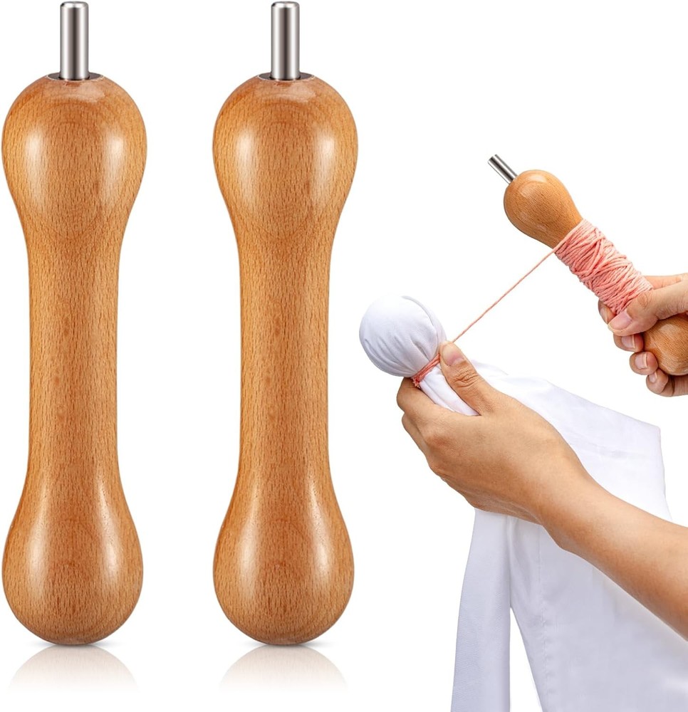 Thyle 2 Pcs Tie Dye Tool Wood Sinew Pulling Device DIY Stretching...