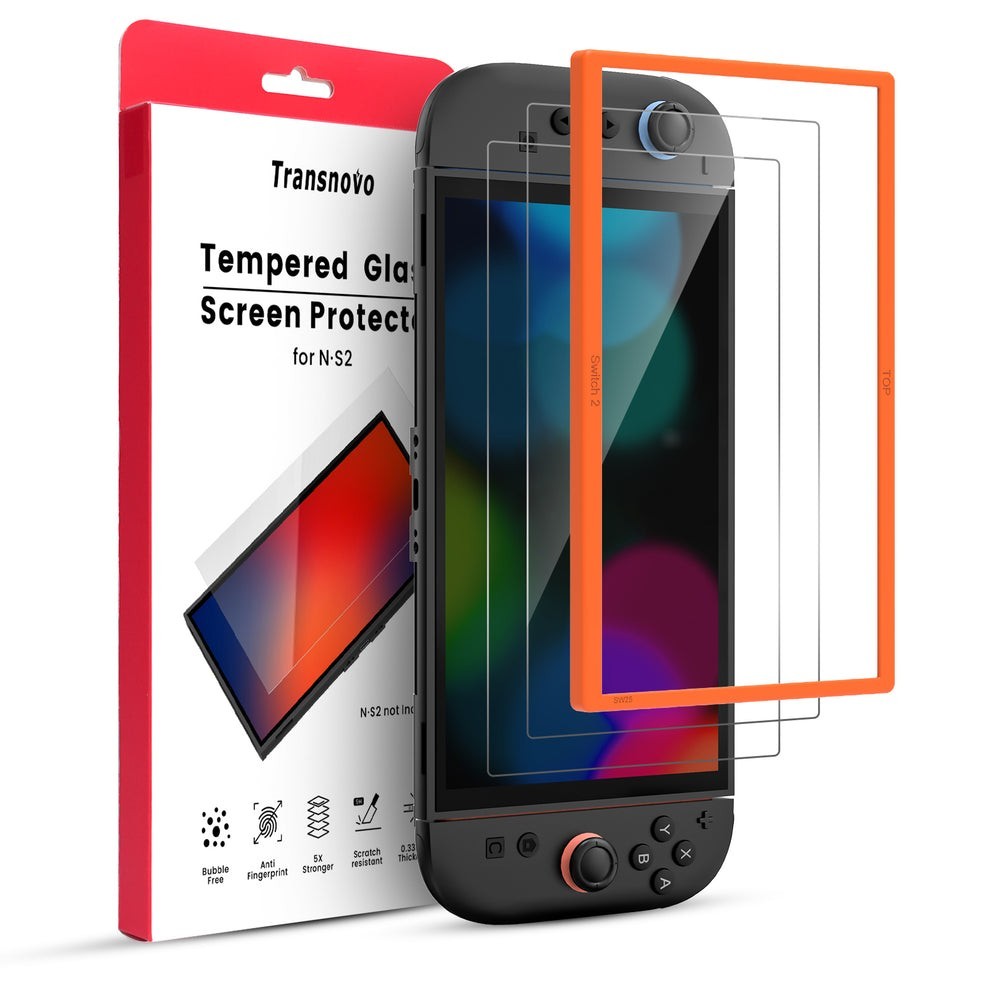 For Nintendo Switch 2 Tempered Glass Screen Protector With Plastic Frame