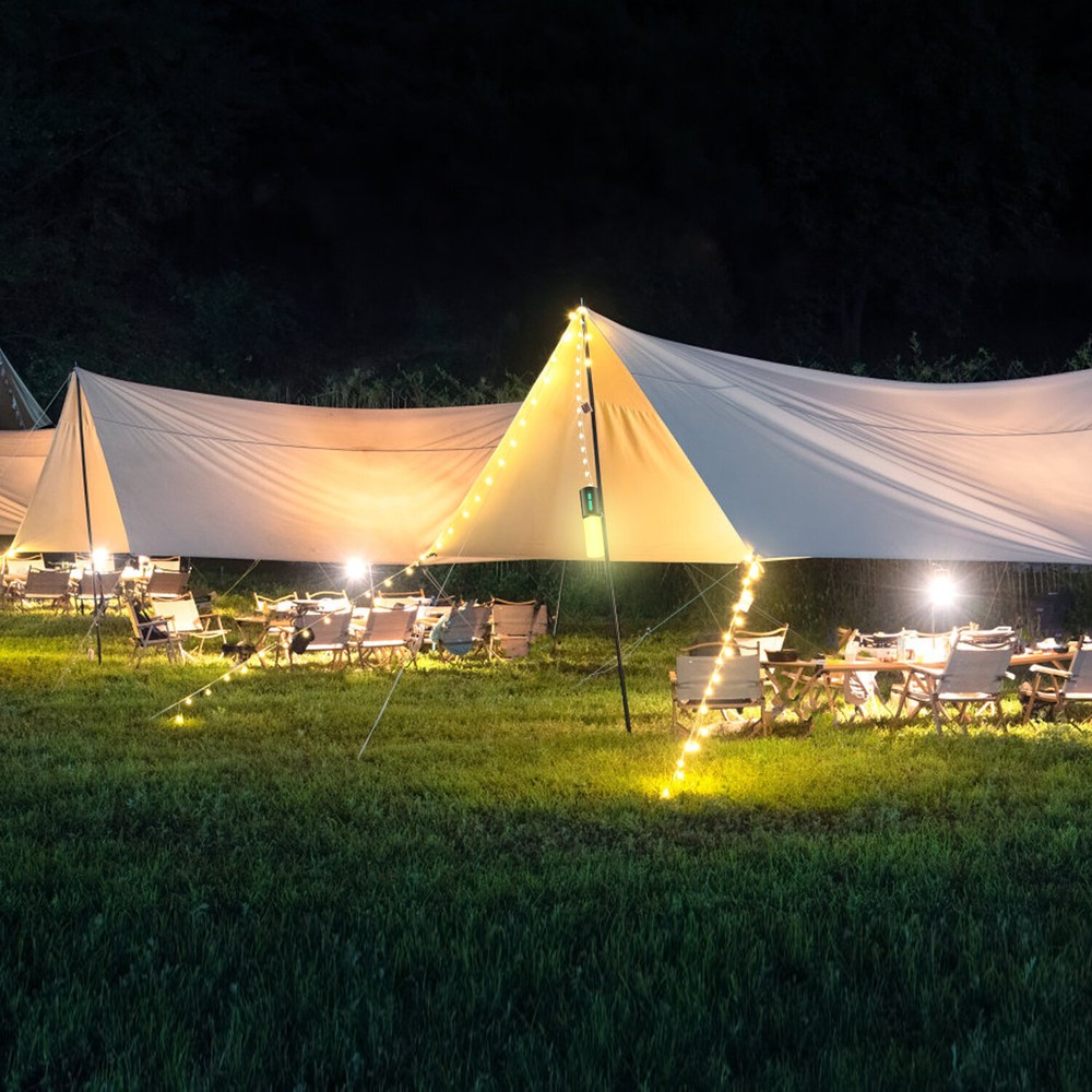 Camping String Light Waterproof with 33Ft Camping Light 8 Modes Rechargeable NEW