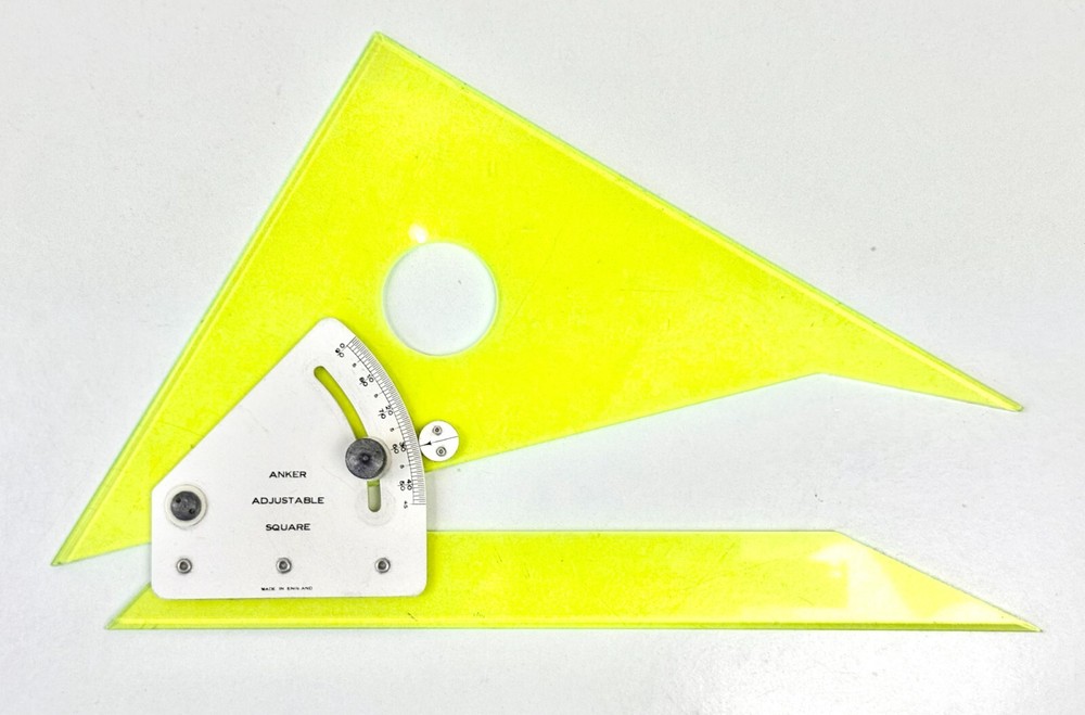 Vintage Anker Adjustable Square Made in England Fluorescent Drafting Tool