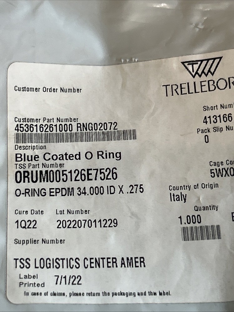 Trane Oring RNG02072