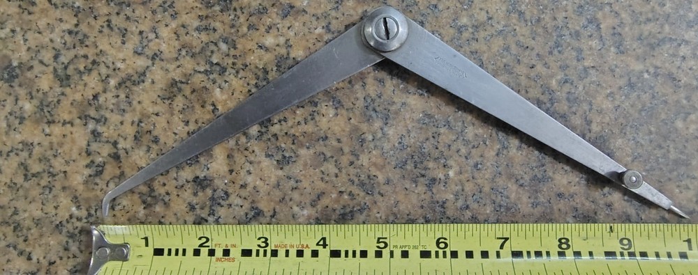 🗽 UNION TOOL 10" OD/ID CALIPER DIVIDER MACHINIST/TOOLMAKER