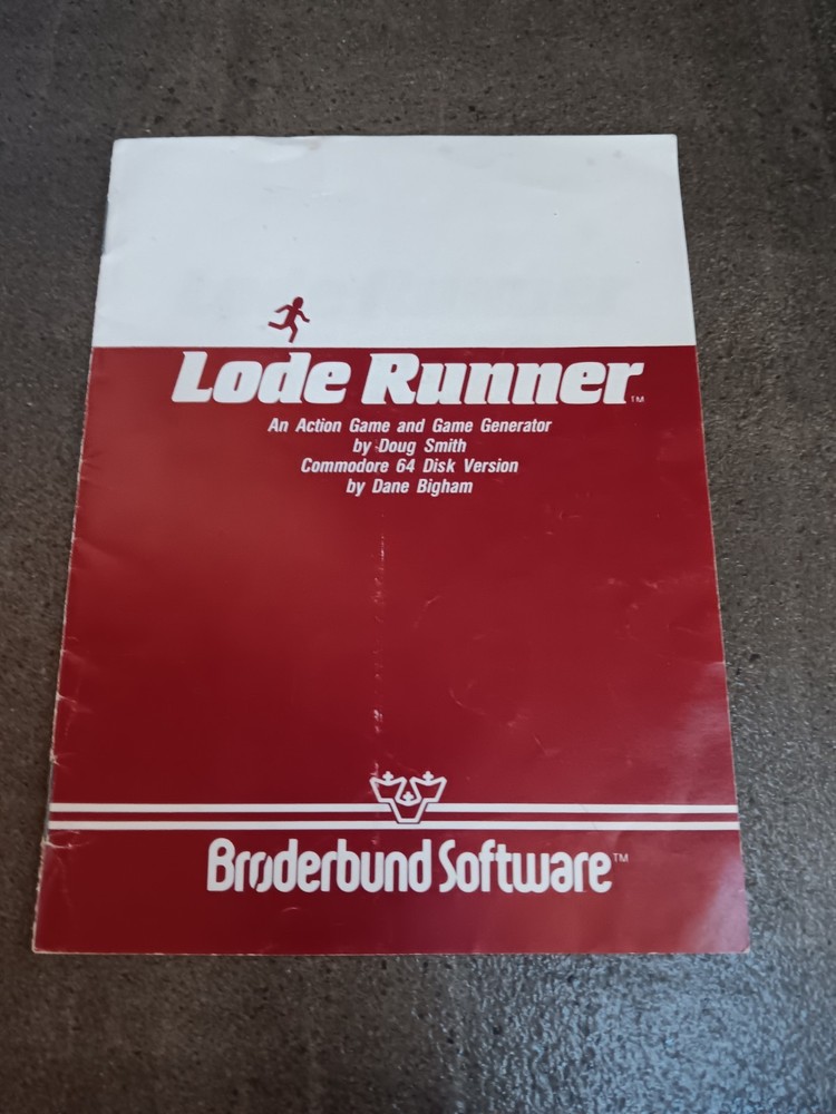 Commodore 64 Lode Runner Disk & Manual Only Computer Game Software Tested/Works