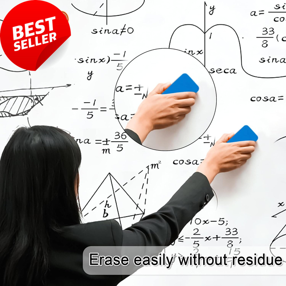 120 Pack Dry Erase Markers Black Chisel Tip w/2 Erasers Whiteboard