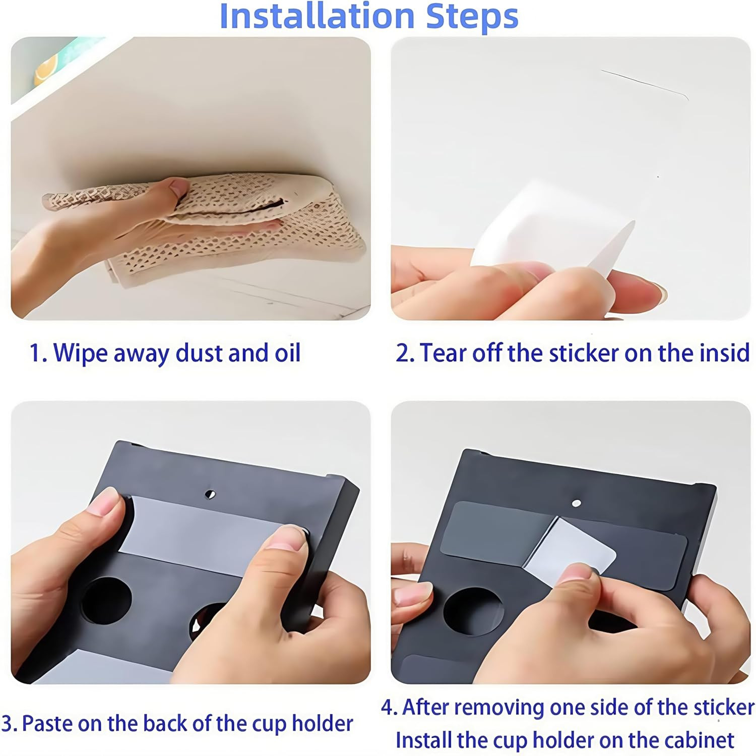 Wine Glass Rack Hangers under Cabinet, 2 Pack Wine Glasses Holders under Shelf N