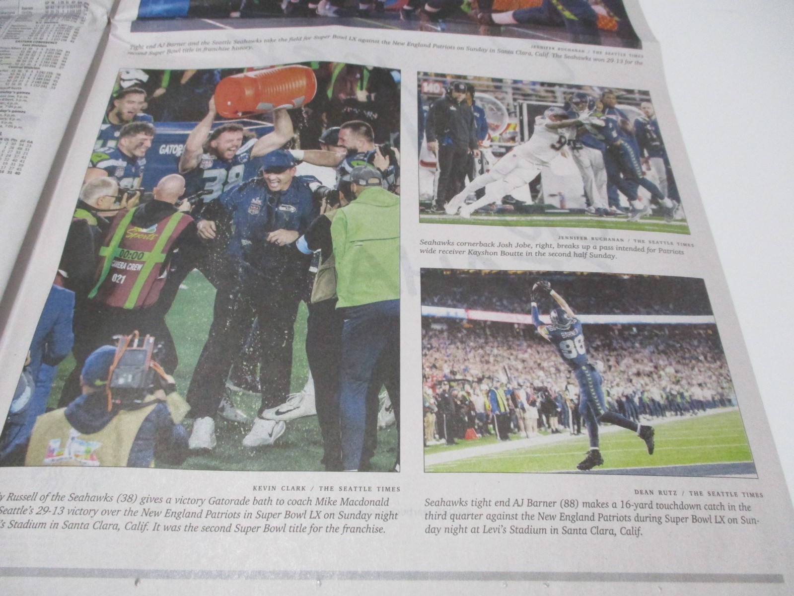Seattle Seahawks Super Bowl Champs Full Newspaper, New
