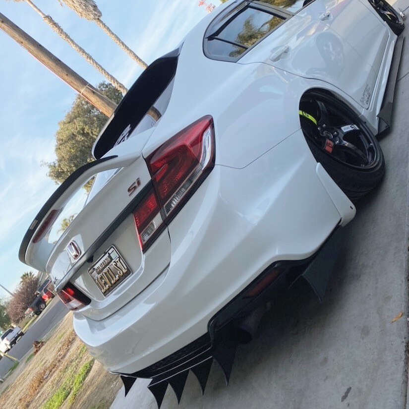 2012-2015 Honda Civic 3PC Curved Rear Diffuser