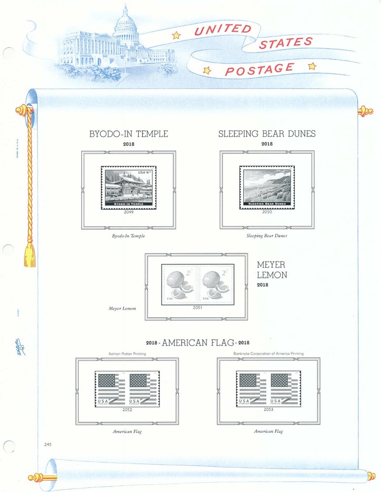 WHITE ACE 2018 US Regular Issue Singles & Coil Pairs Album Supplement RSC-42